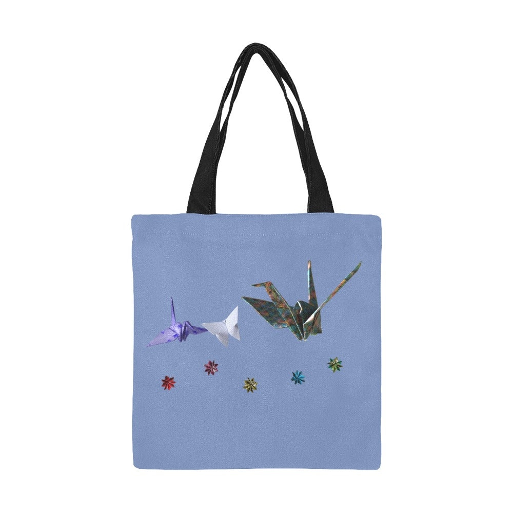 Petit Sac Fourre-Tout En Toile - Origamis sur fond bleu Bagaléa