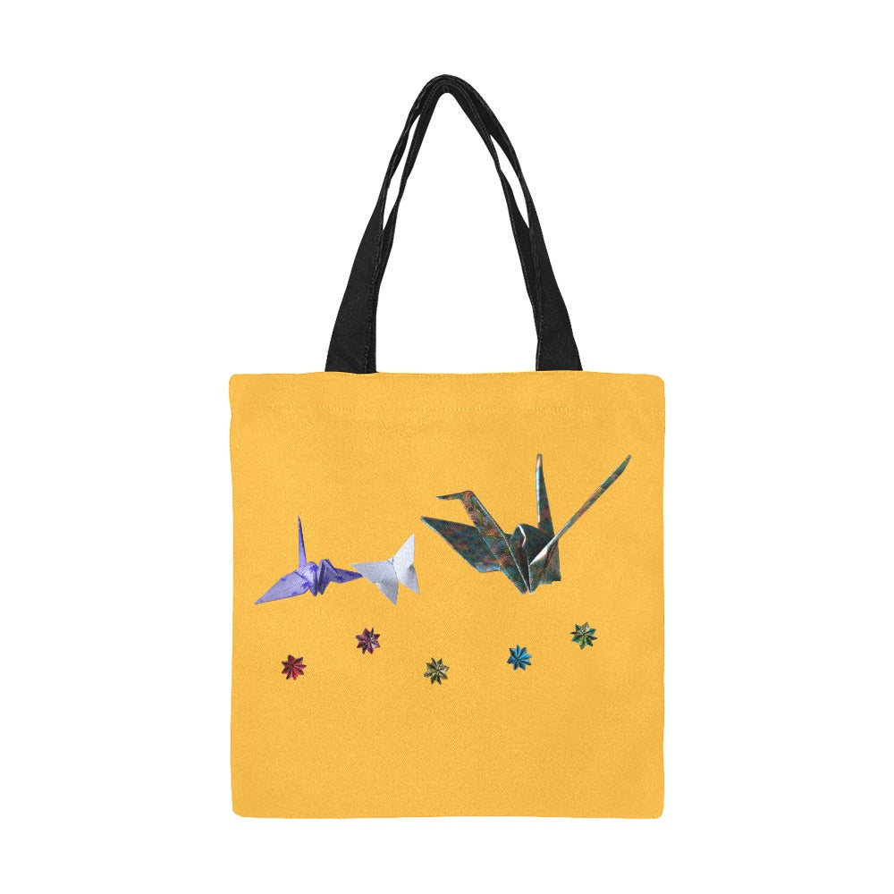 Petit Sac Fourre-Tout En Toile - Origamis fond orange