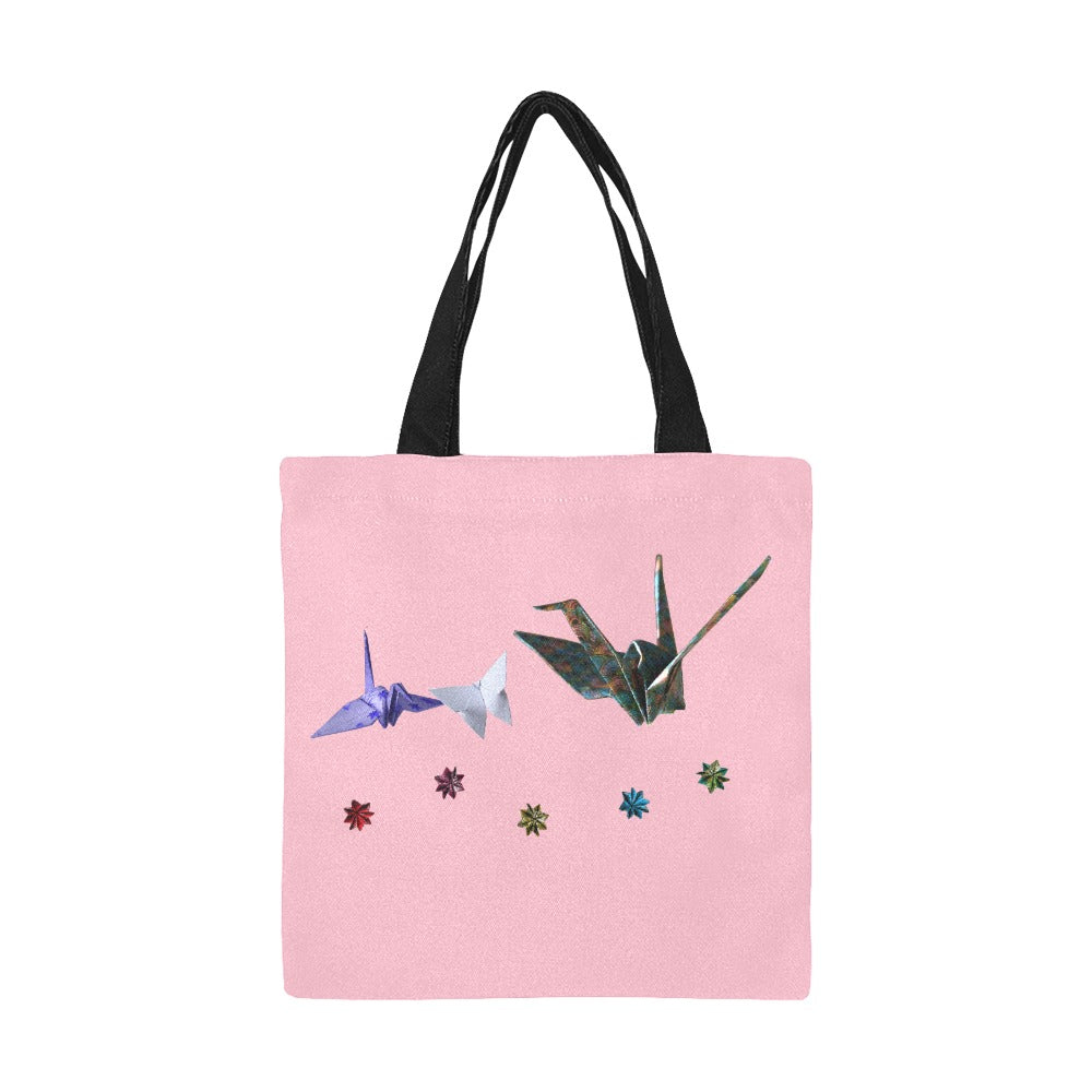 Petit Sac Fourre-Tout En Toile - Origamis sur fond rose Bagaléa