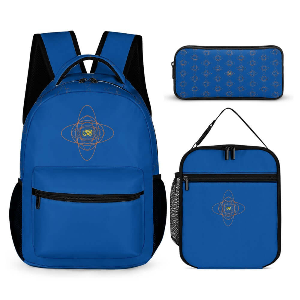 Ensemble Sac À Dos, Sac À Lunch, Trousse À Crayons bleu pour école, rentrée scolaire
