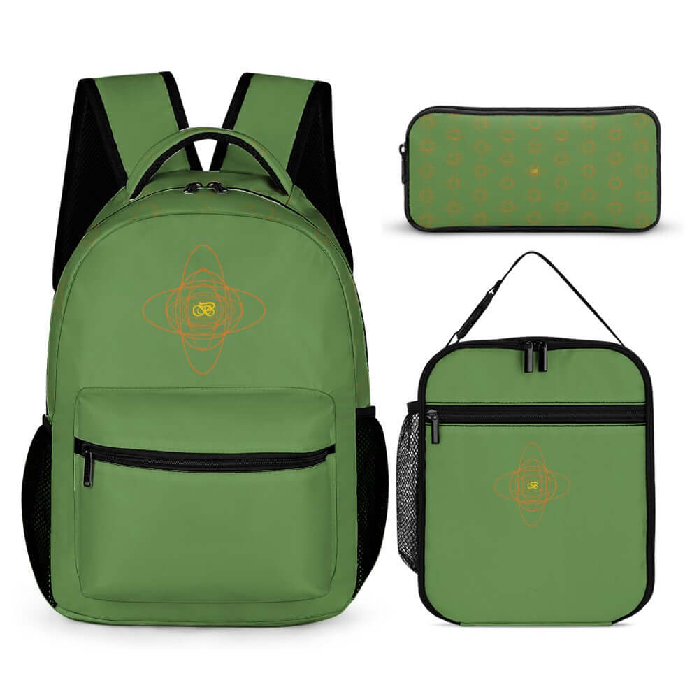 Ensemble Sac À Dos, Sac À Lunch, Trousse À Crayons Vert