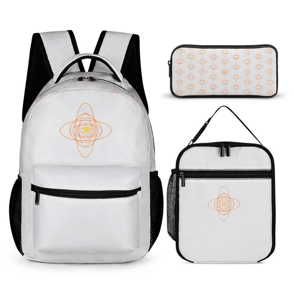 Ensemble Sac À Dos, Sac À Lunch, Trousse À Crayons blanc