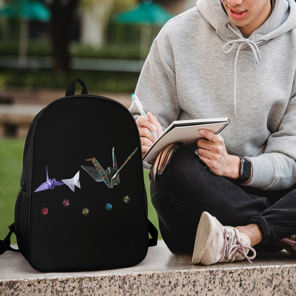 Sac À Dos 17" - Origami de couleur noir