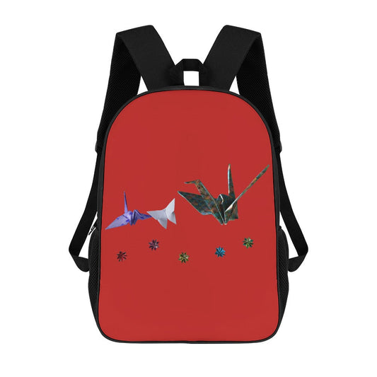 Sac À Dos 17" - Origami face couleur rouge pour école et loisirs