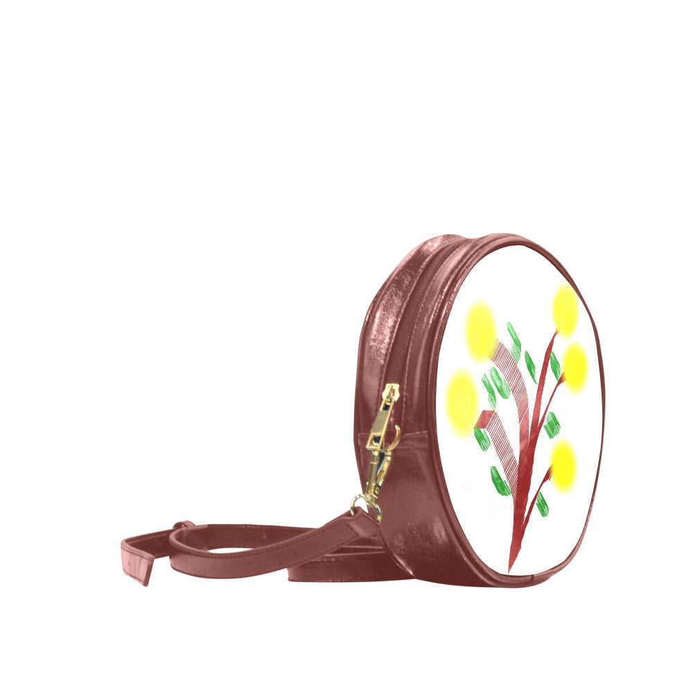 Sac Messager Rond Marron