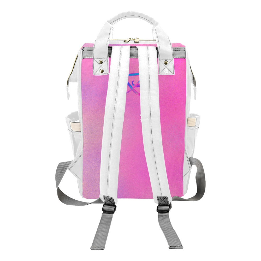 Sac À Dos Multiusage Motif B Couleur Rose Dégradé Bagaléa Blanc Fumé