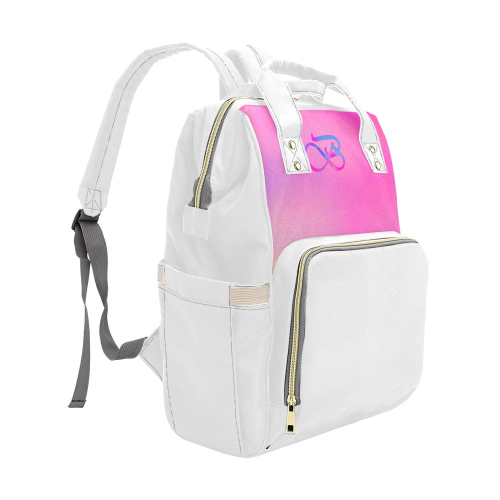 Sac À Dos Multiusage Blanc Fumé Motif B Couleur Rose Dégradé Bagaléa