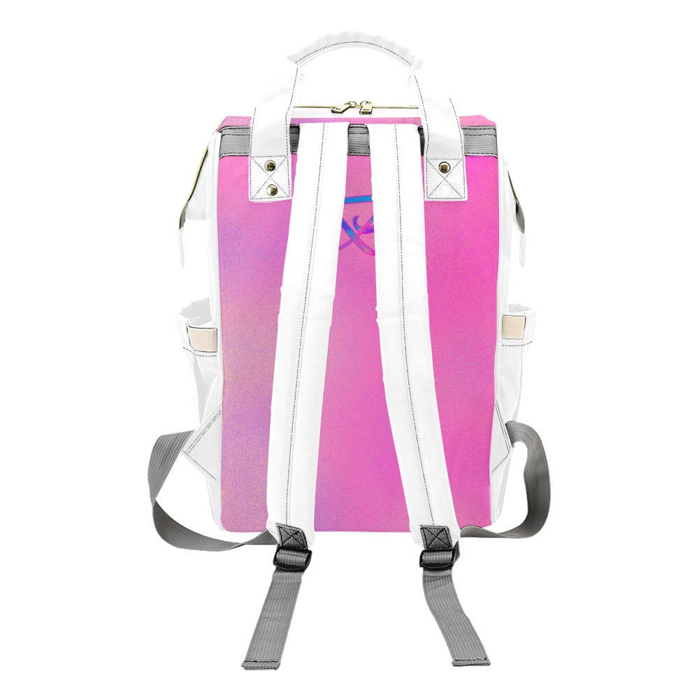 Sac À Dos Multiusage Blanc Motif B Couleur Rose Dégradé Bagaléa
