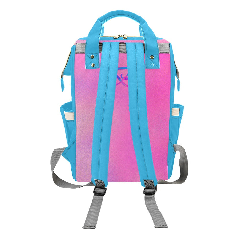 Sac À Dos Multiusage Motif Bleu Ciel Profond B Couleur Rose Dégradée Bagaléa