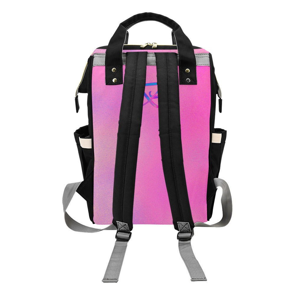 Sac À Dos Noir Multiusage Motif B Couleur Rose Dégradé Bagaléa