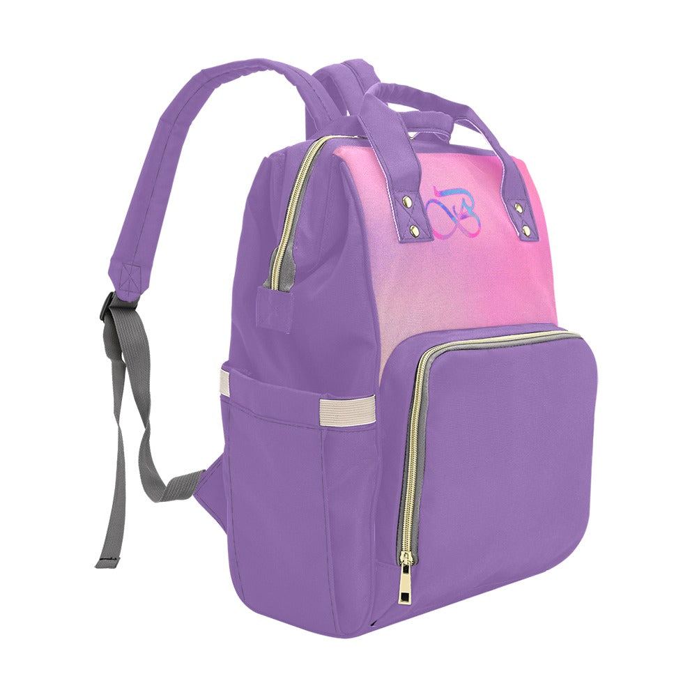Sac Multi-fonction mauve motif rose clair Bagaléa