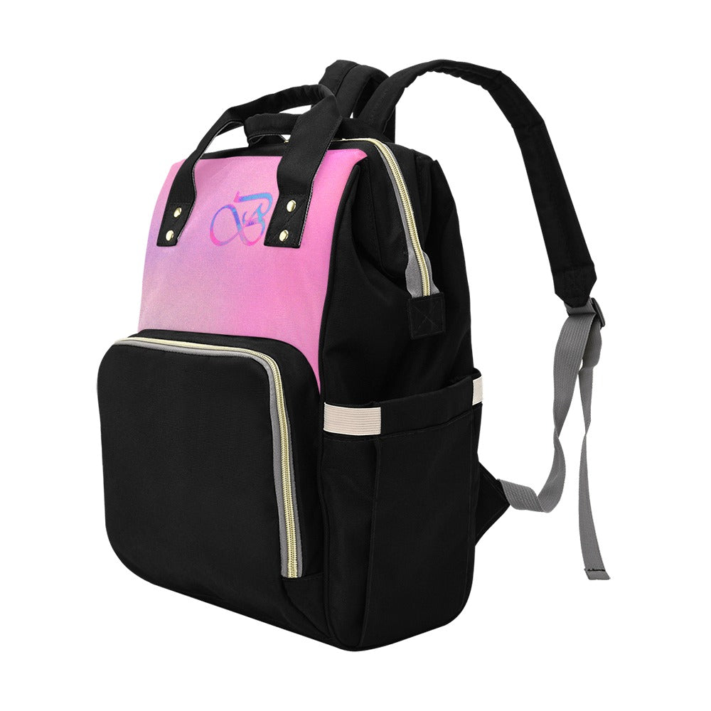 Sac Multi-fonction noir motif rose clair Bagaléa