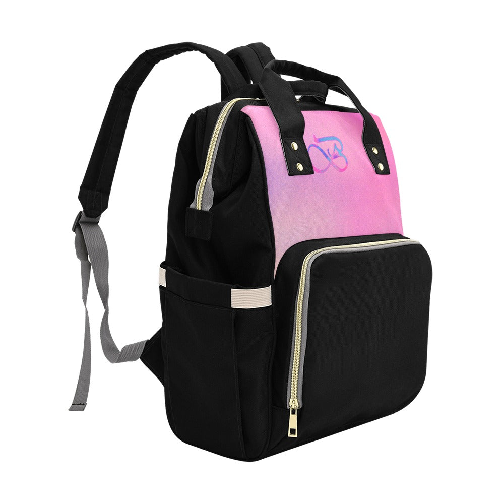 Sac Multi-fonction noir motif rose clair Bagaléa