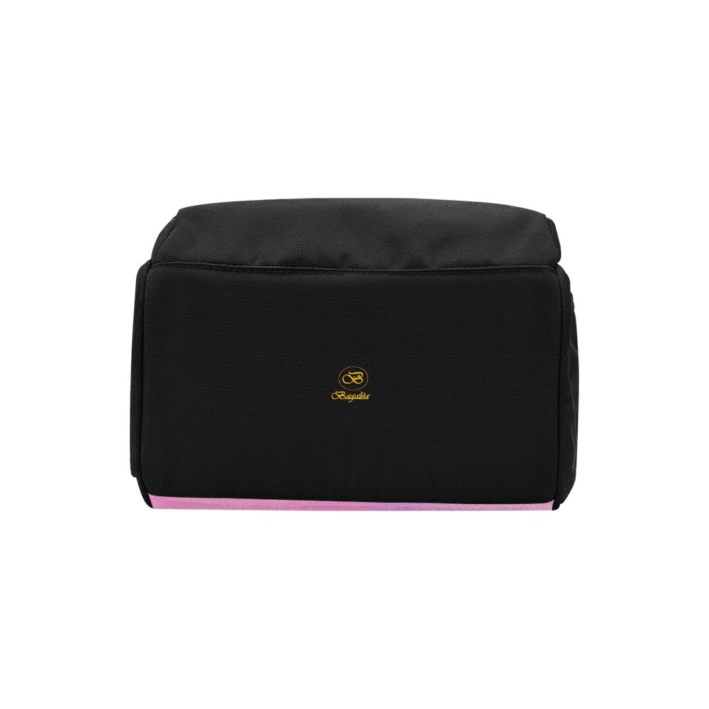 Sac Multi-fonction noir motif rose clair Bagaléa