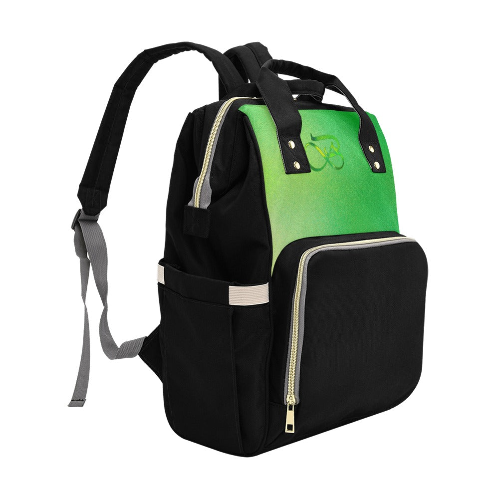 Sac à dos multiusage noir motif vert Bagaléa multifonctions