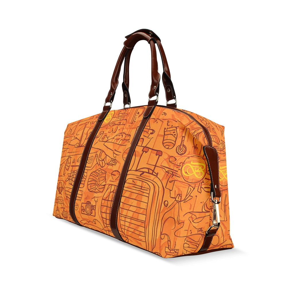 Sac motifs orange marron Bagaléa