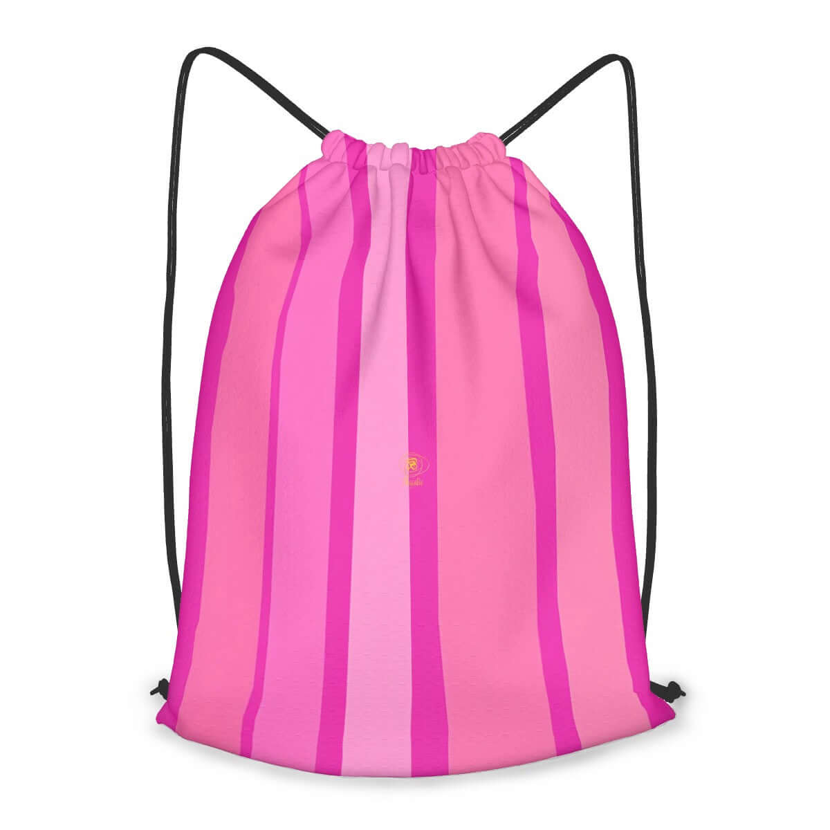 Striped drawstring bag in shades of pink