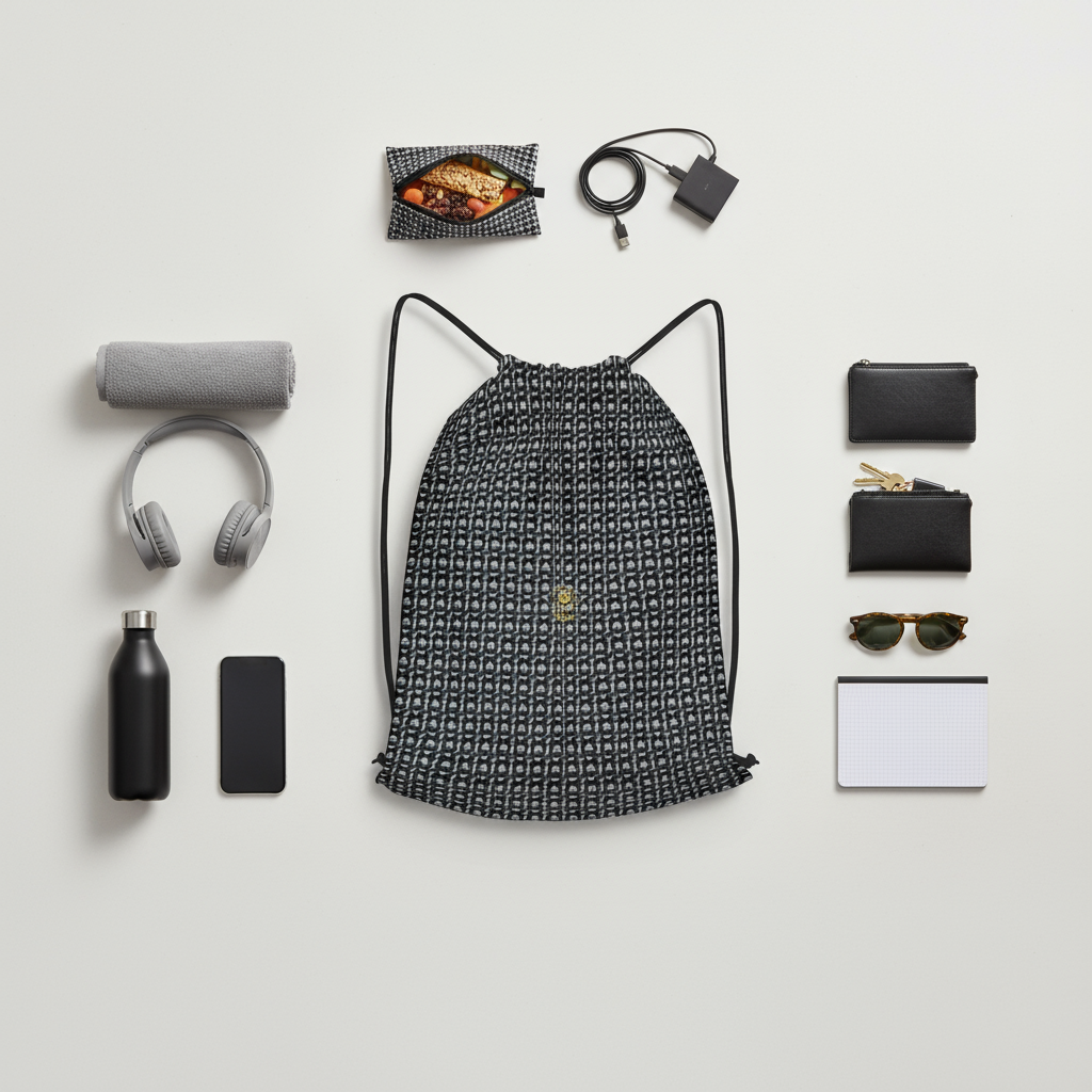 Flat lay sac à cordons
