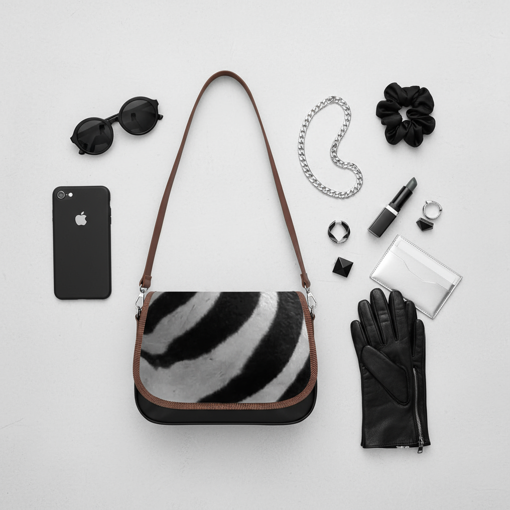 Flat lay sac zébré