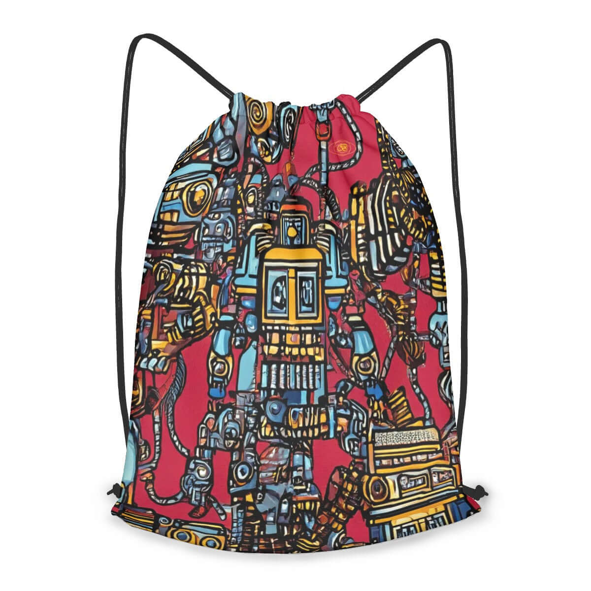 Sac à dos à cordon pour enfant avec motif robot, parfait pour des aventures intergalactiques !