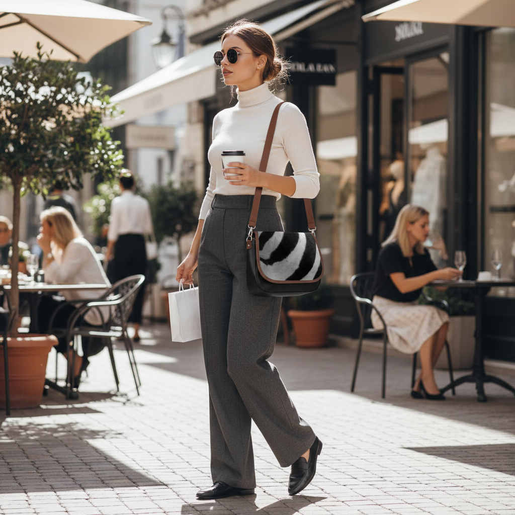 Scène café sac zébré
