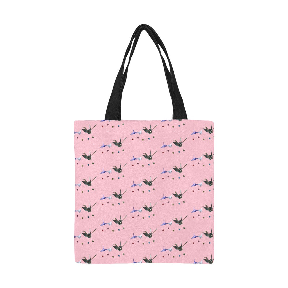 Petit Sac Fourre-Tout En Toile - motifs sur fond rose 