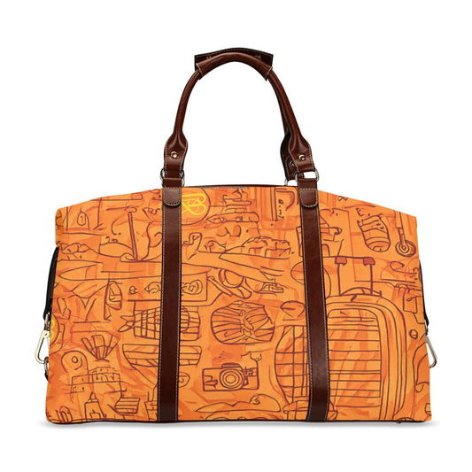 Sac motifs orange marron Bagaléa