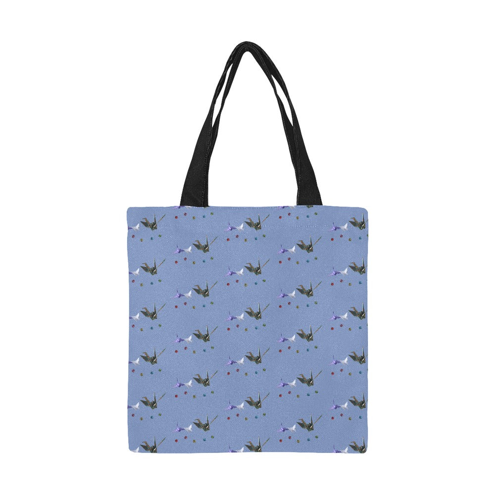 Petit Sac Fourre-Tout En Toile - motifs sur fond lavande 